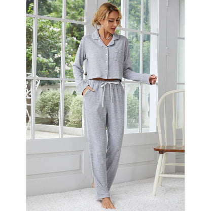 Thick Long Sleeve Cardigan Pajamas Suit