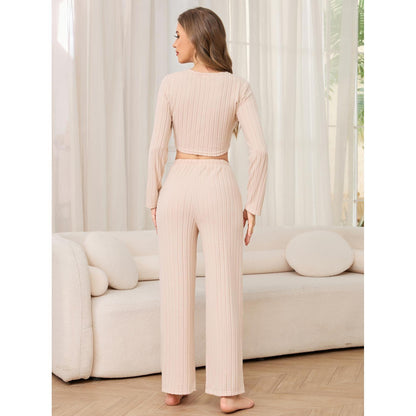 Leisure Sports Long Sleeve Trousers Two-Piece Pajamas