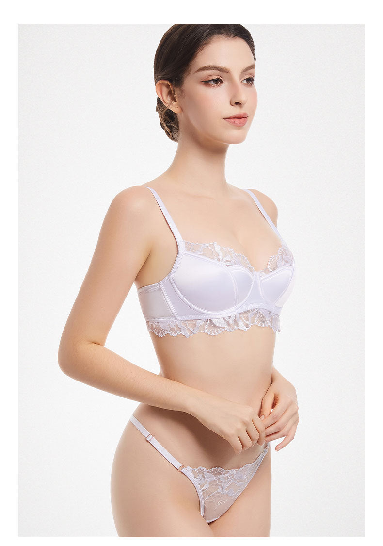 Pure Desire Thin Cotton Lace Anti-SAG Bra Suit