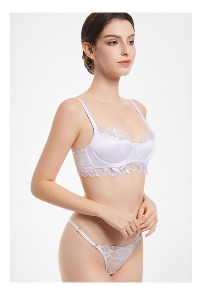 Pure Desire Thin Cotton Lace Anti-SAG Bra Suit