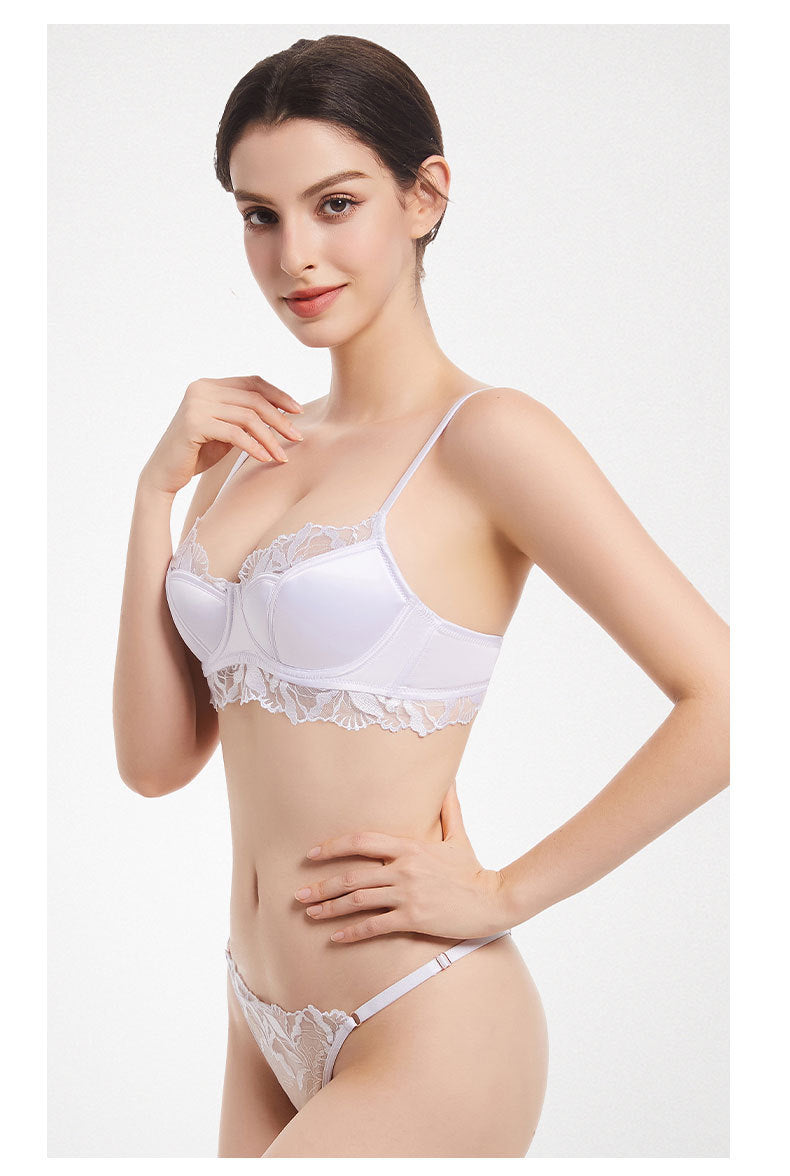 Pure Desire Thin Cotton Lace Anti-SAG Bra Suit