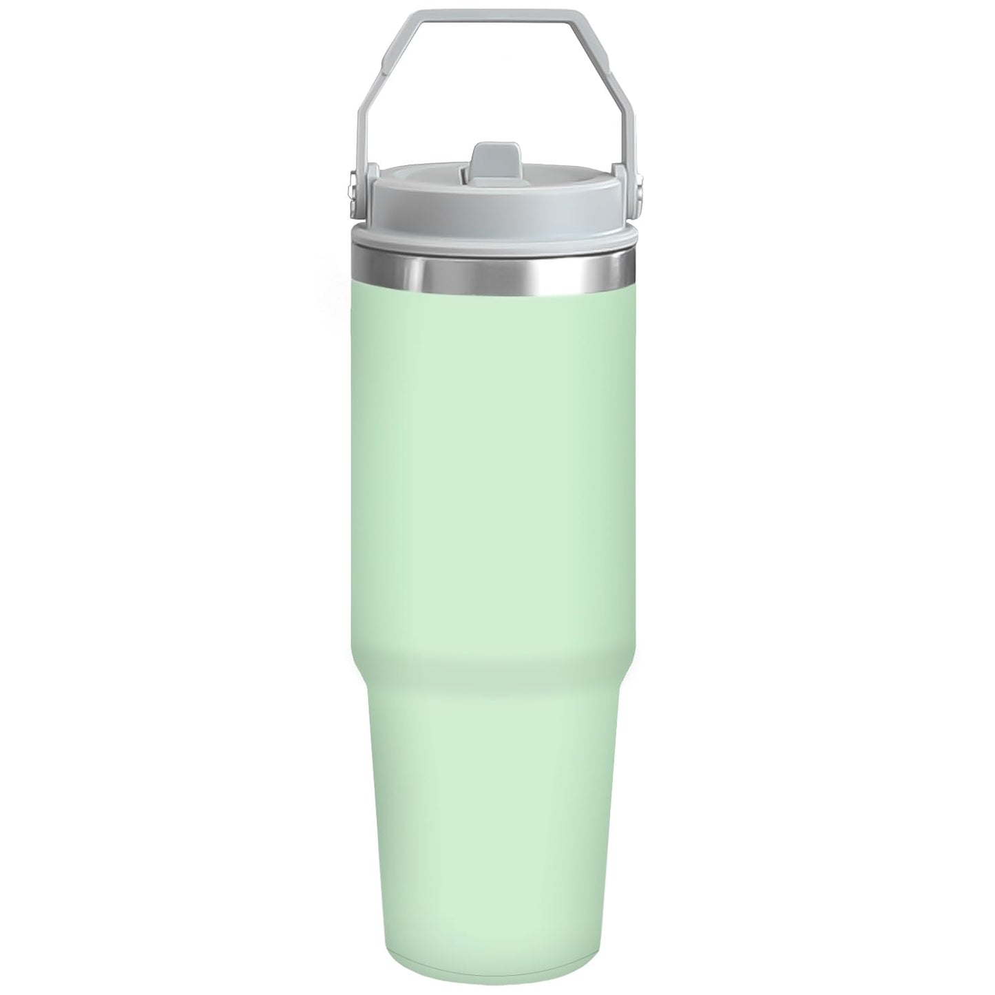 Tumbler with Handle and Straw 30 oz（Green)