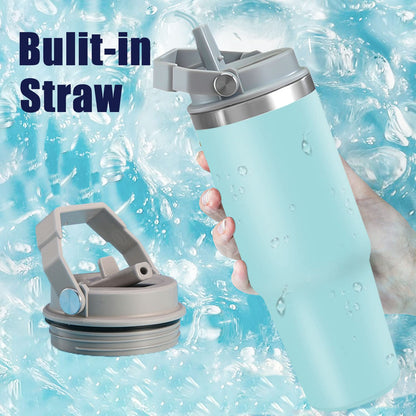 Tumbler with Handle and Straw 30 oz
